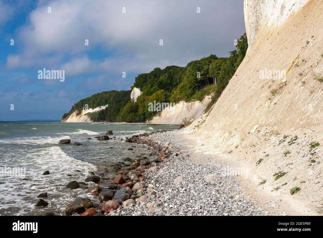 Chalk cliffs, Jasmund National Park, Ruegen Island, Baltic Sea, Germany ...