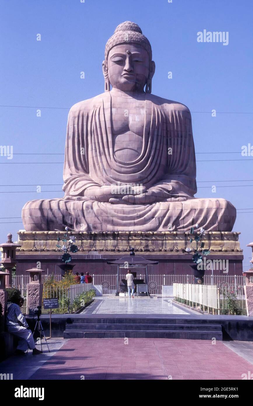 80 feet Buddha statue in Bodh Gaya in Bihar, India Stock Photo