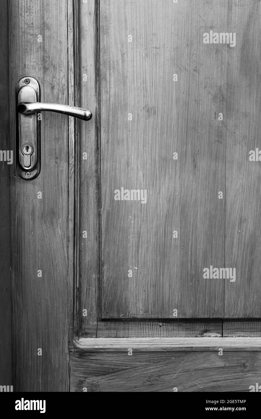 Old doors. Black and white photo Stock Photo - Alamy
