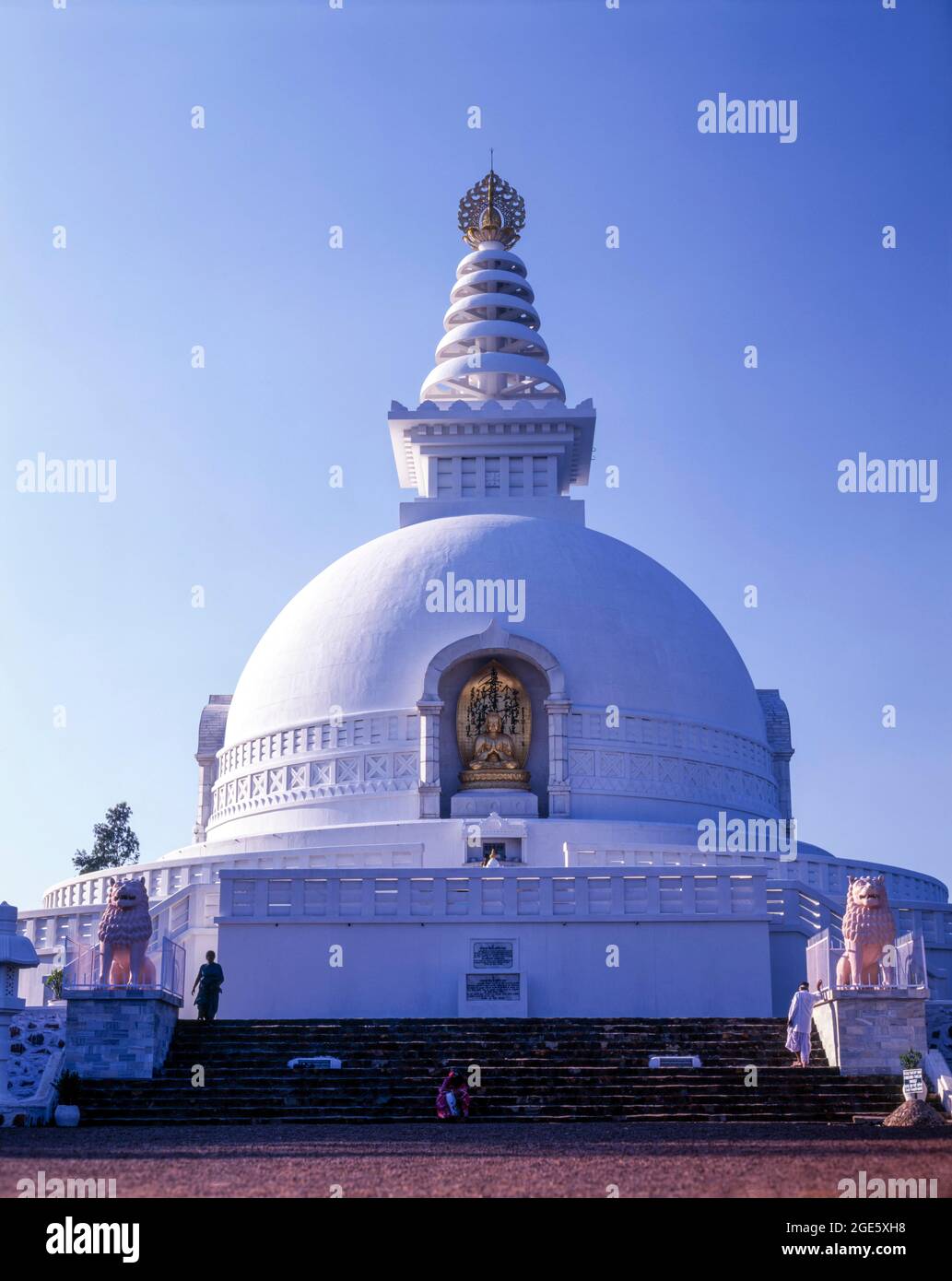 Vishwa Shanti Stupa in Rajgir, Bihar, India Stock Photo