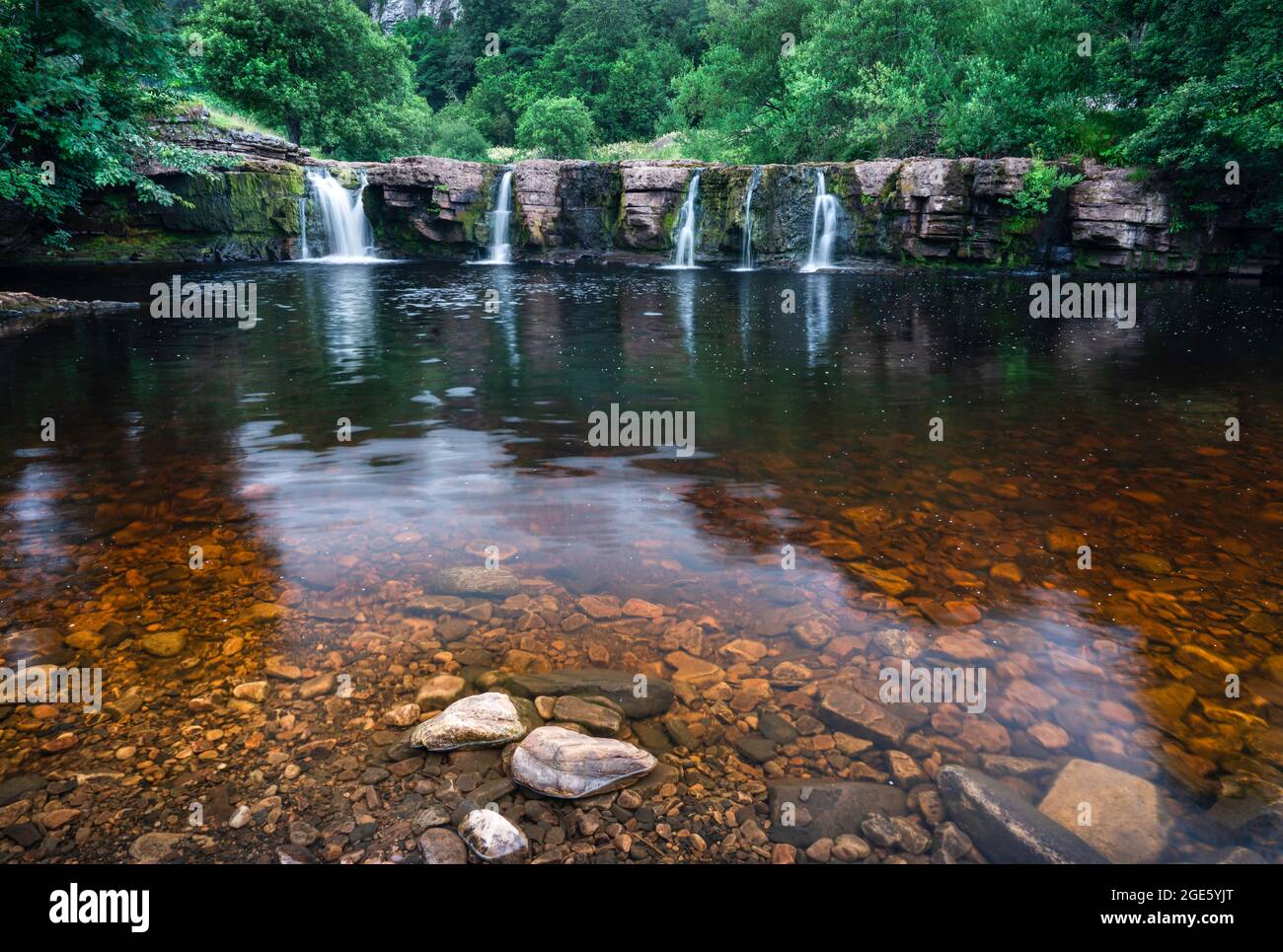 Wain With Force on the River Swale in summer. Near Keld in Swaledale, Yorkshire Dales, England, United Kingdom Stock Photo