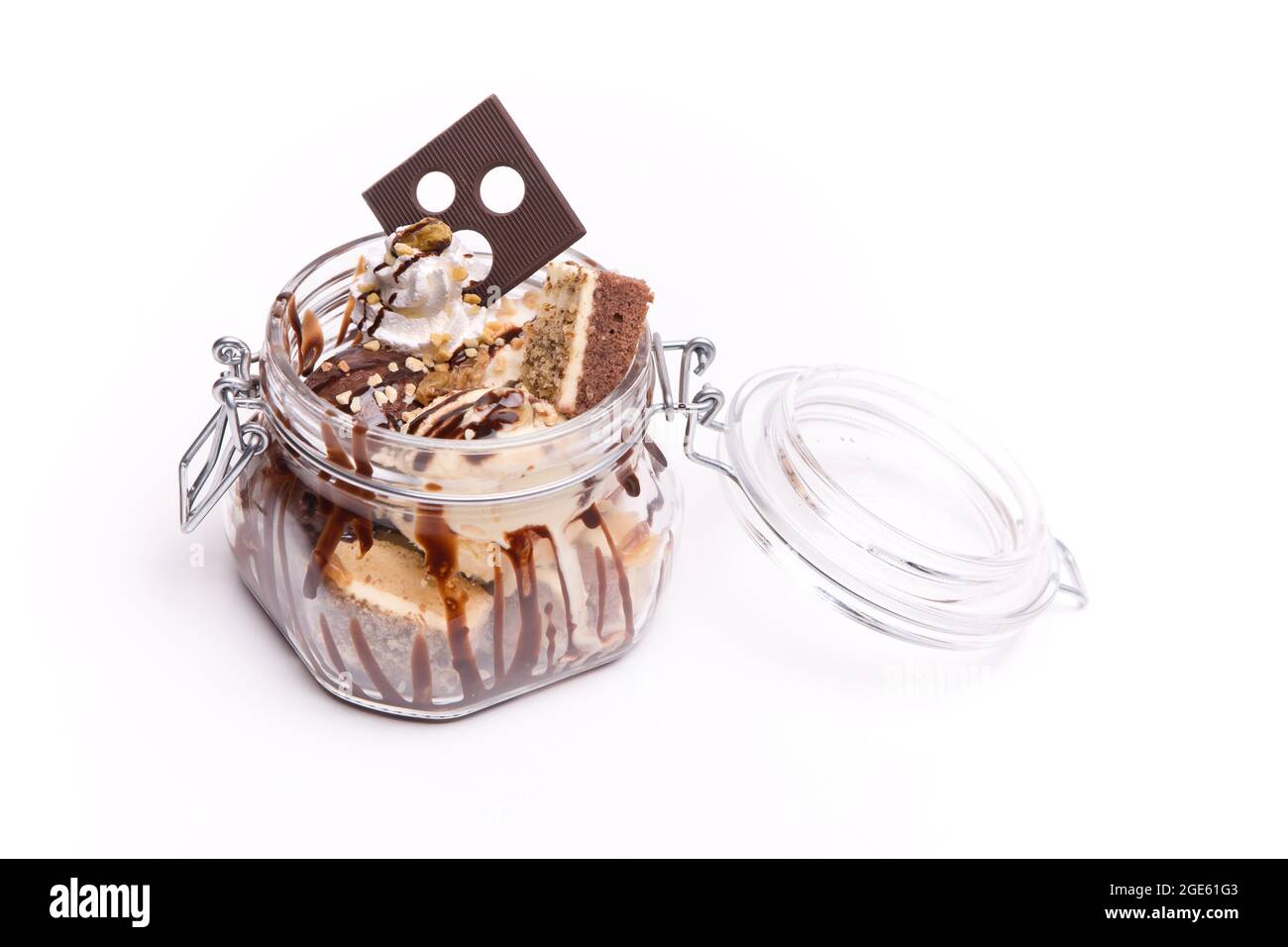 Selection of gourmet flavours of Italian ice cream scoops in sundae