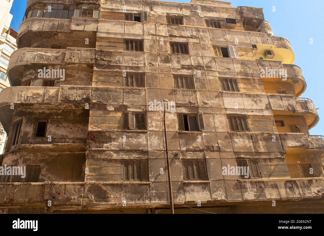 Old abandoned building in the middle of the African city Alexandria ...