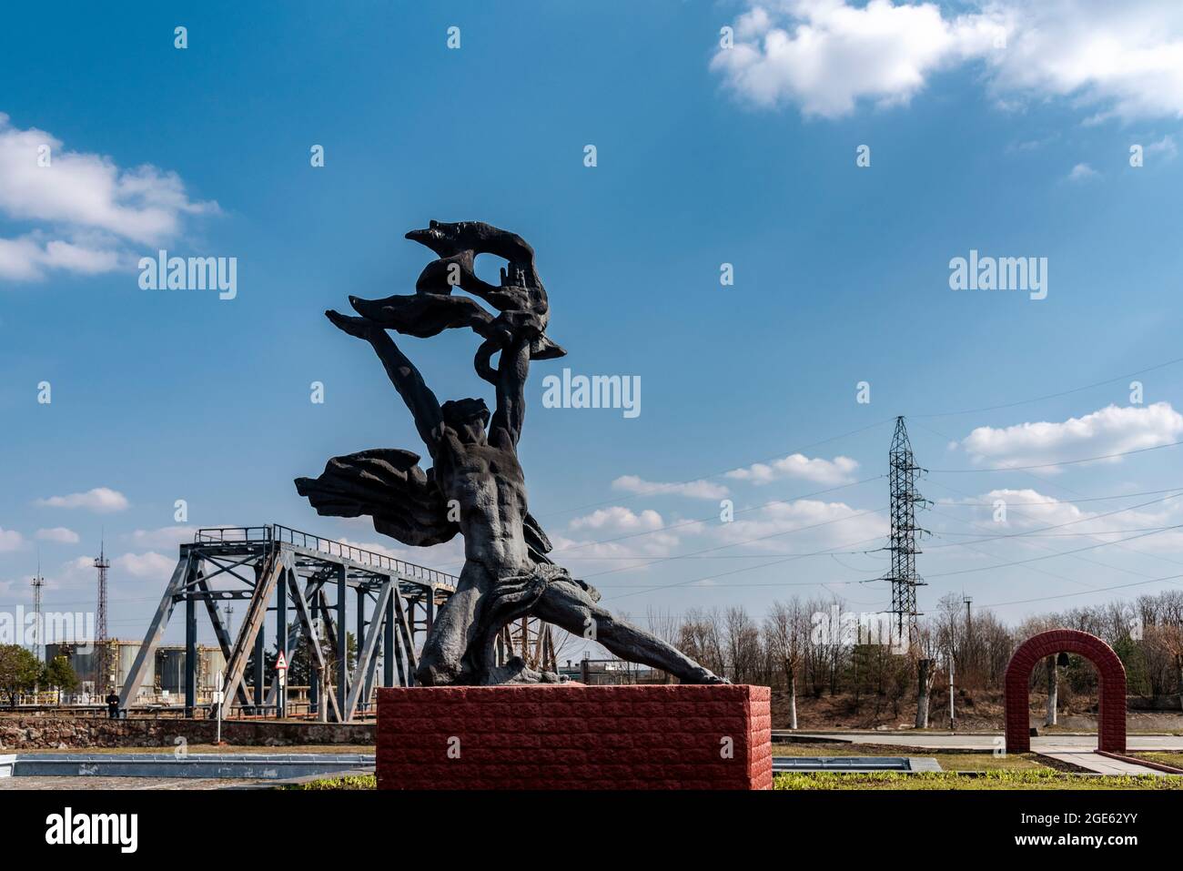 Monument to Prometheus near Chernobyl nuclear power plant in exclusion ...