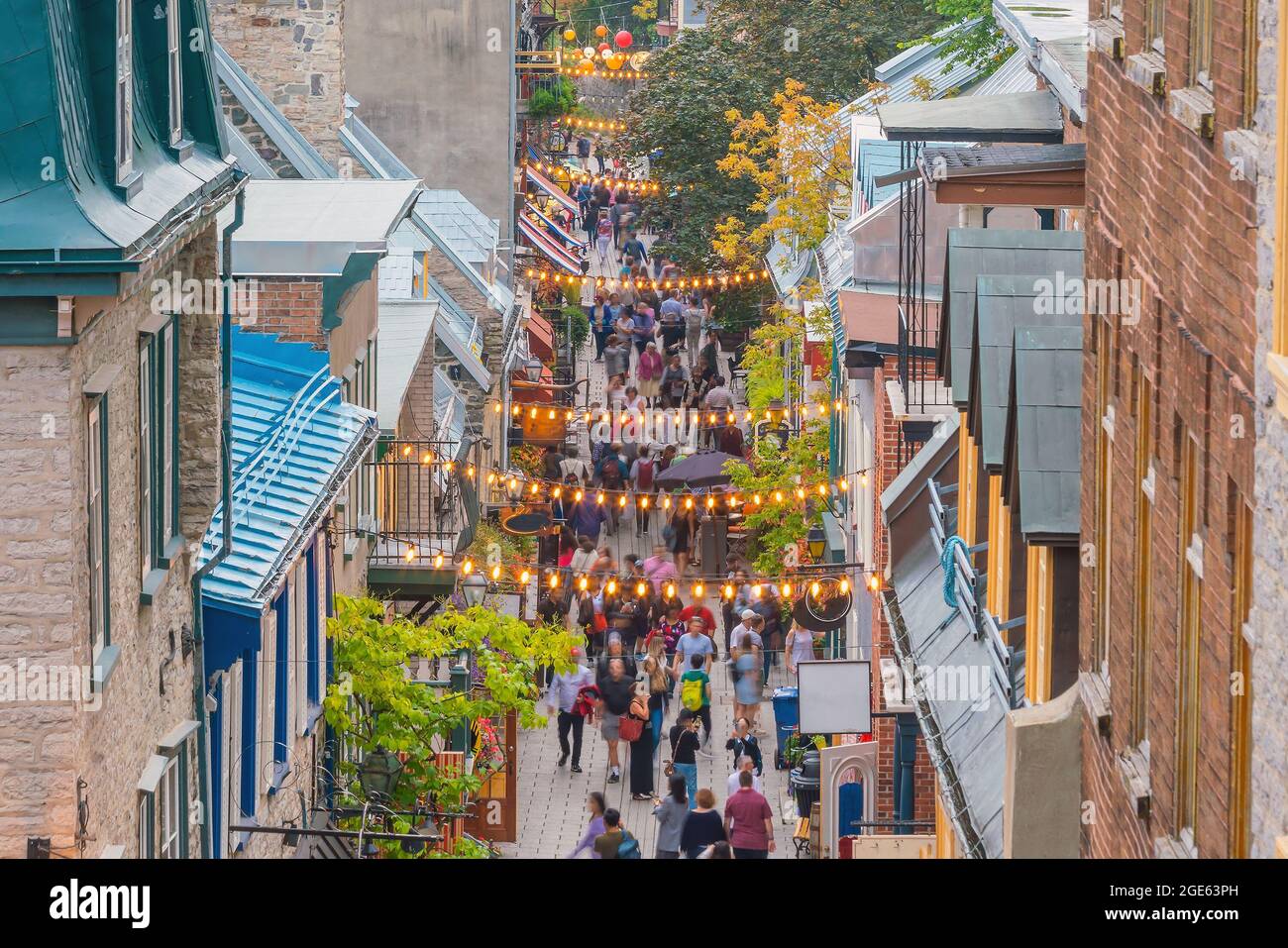 Shopping street in old town Quebec City, Quebec, Canada Stock Photo Alamy