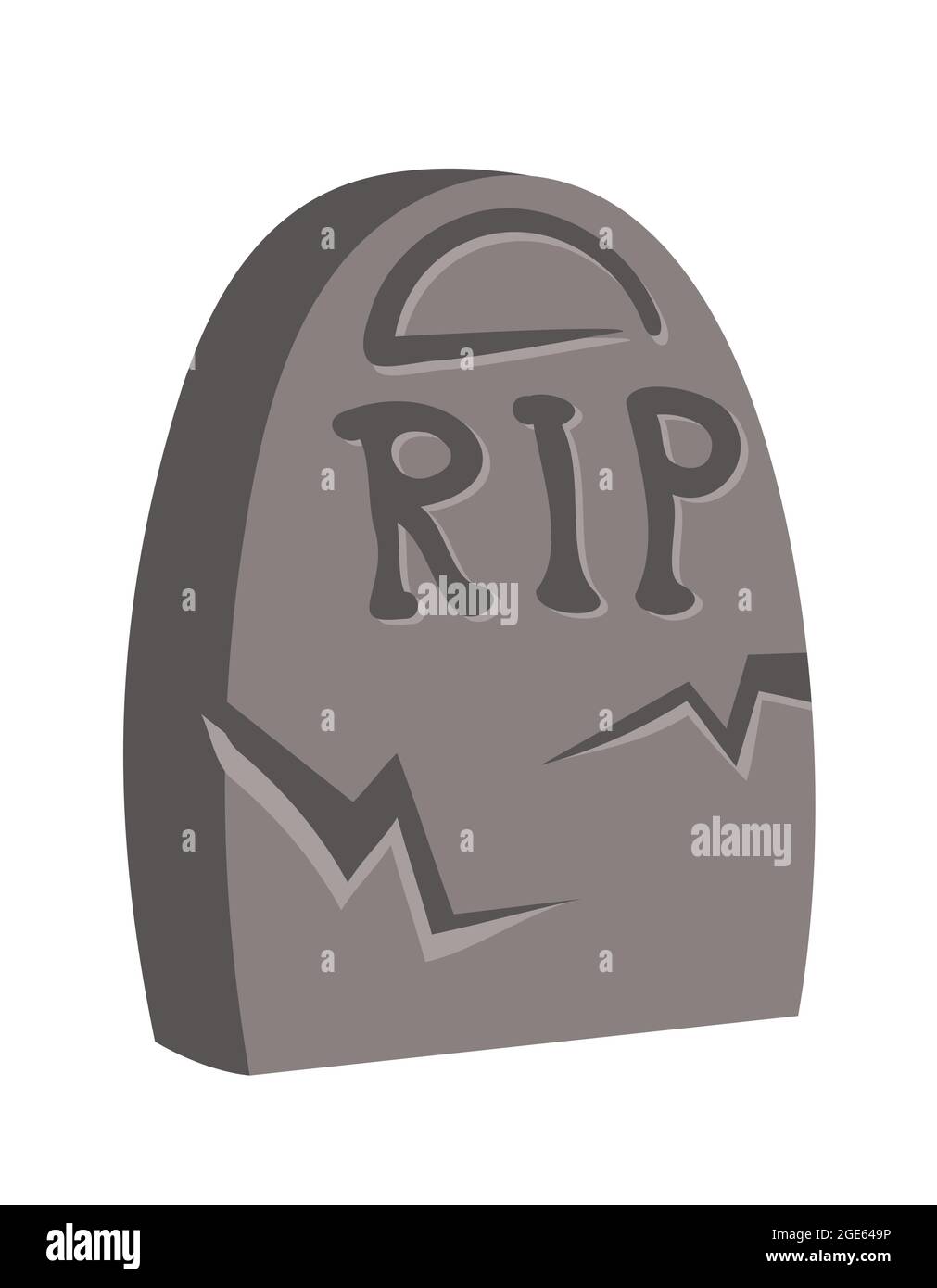 Headstone in cartoon style. Halloween design element. Stock Vector