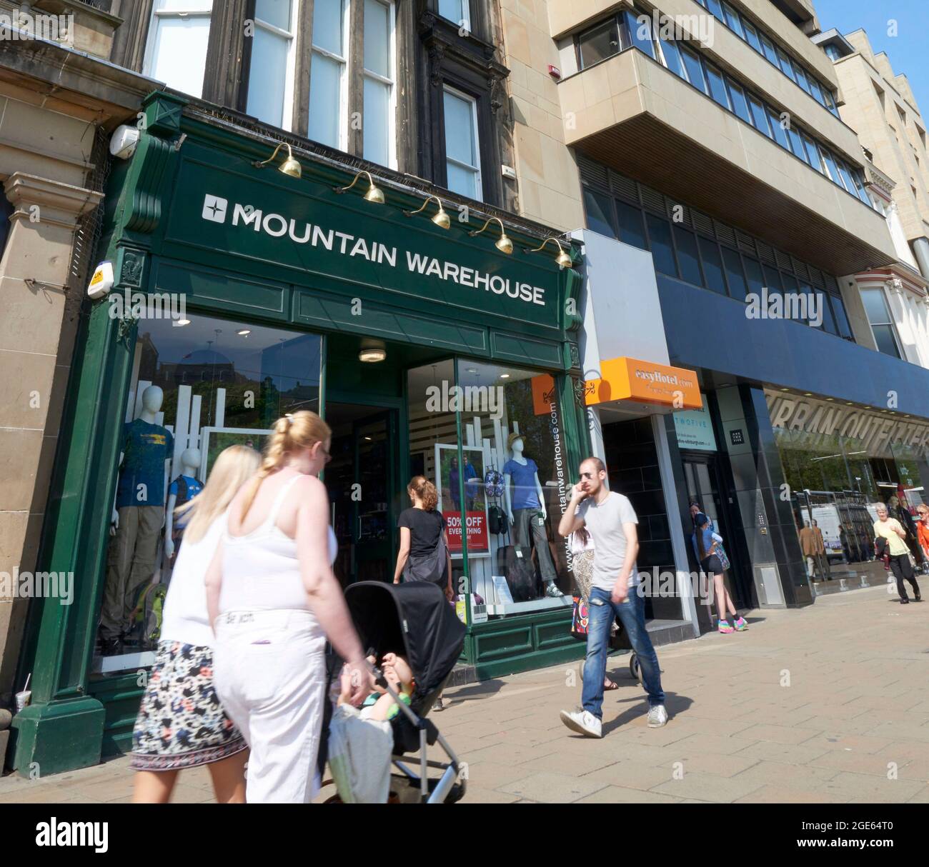 Shoppers on Princes Street, Edinburgh, Scotland, UK Stock Photo