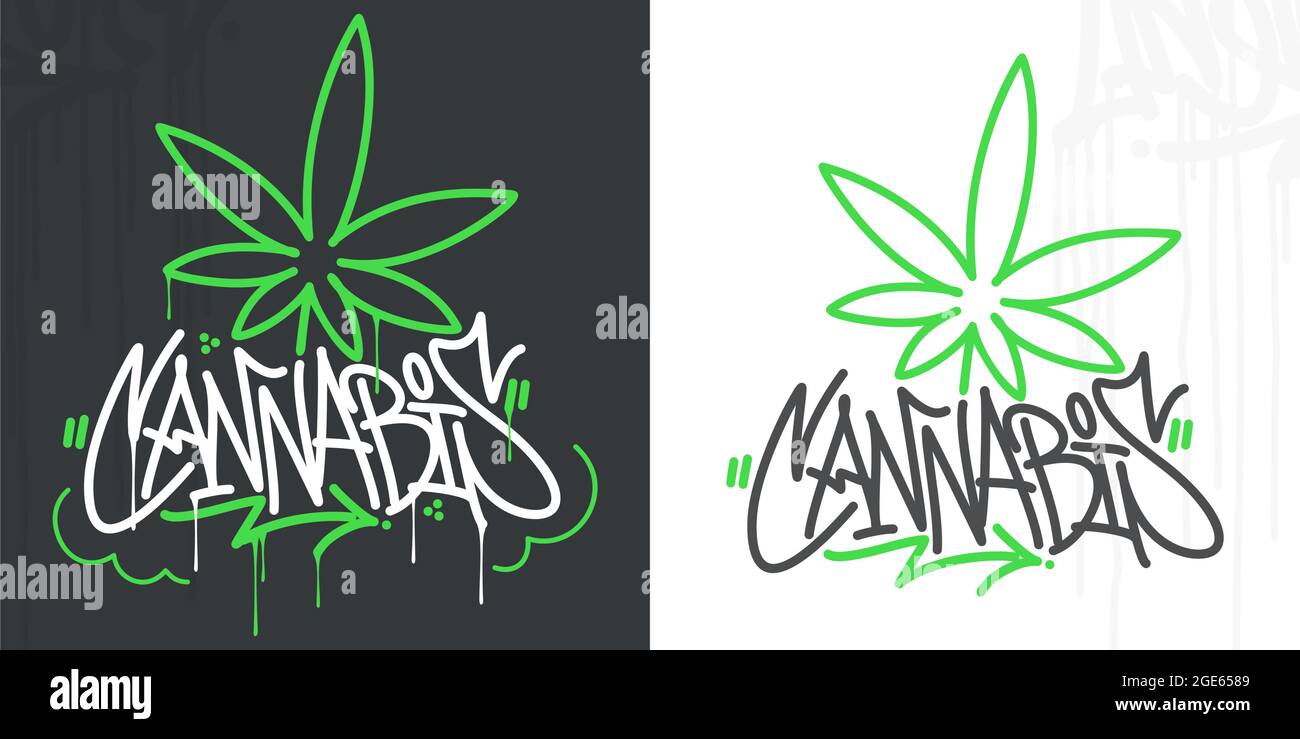 アート・デザイン・音楽 CANNABIS HIGH Cannabis Leafs Skulls Streetart Graffiti Graphic by Painting