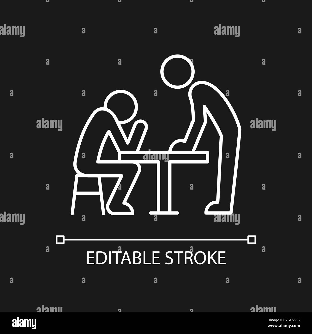 Body language white linear icon for dark theme Stock Vector Image & Art ...