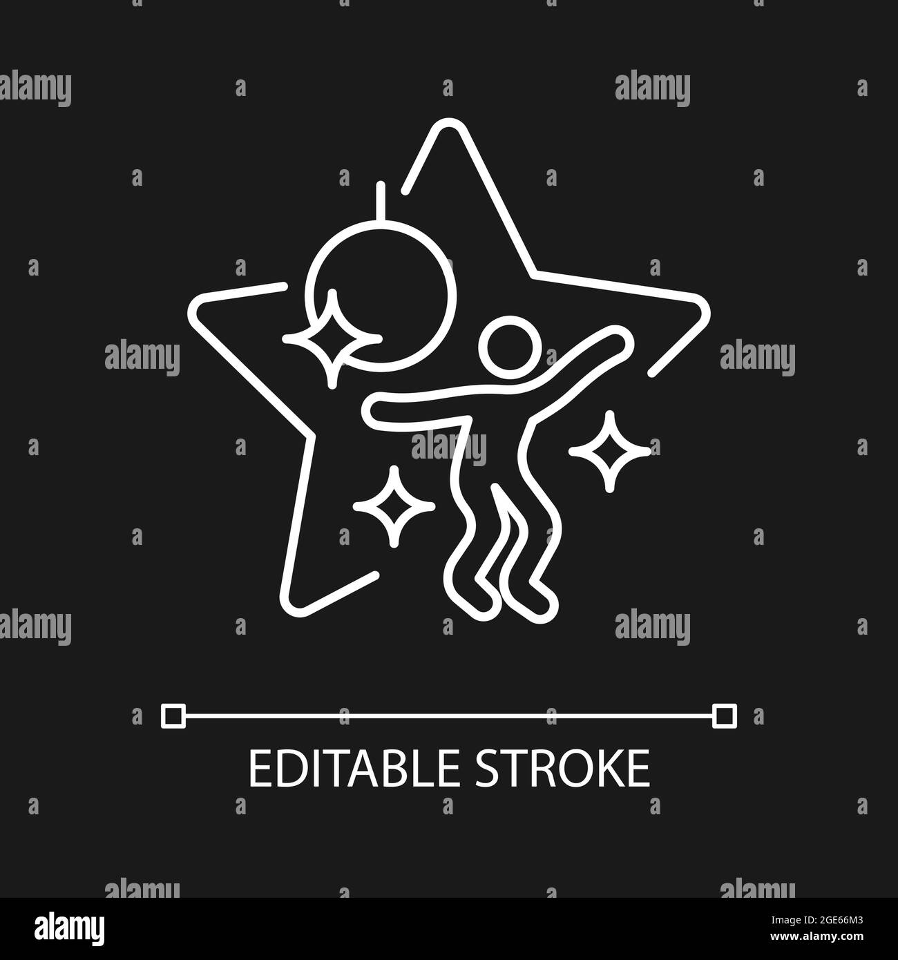 Dance competition show white linear icon for dark theme Stock Vector ...