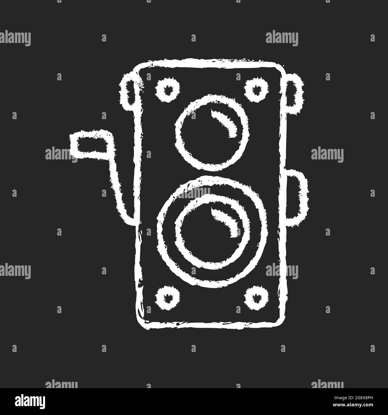 Old photo camera chalk white icon on dark background Stock Vector Image ...