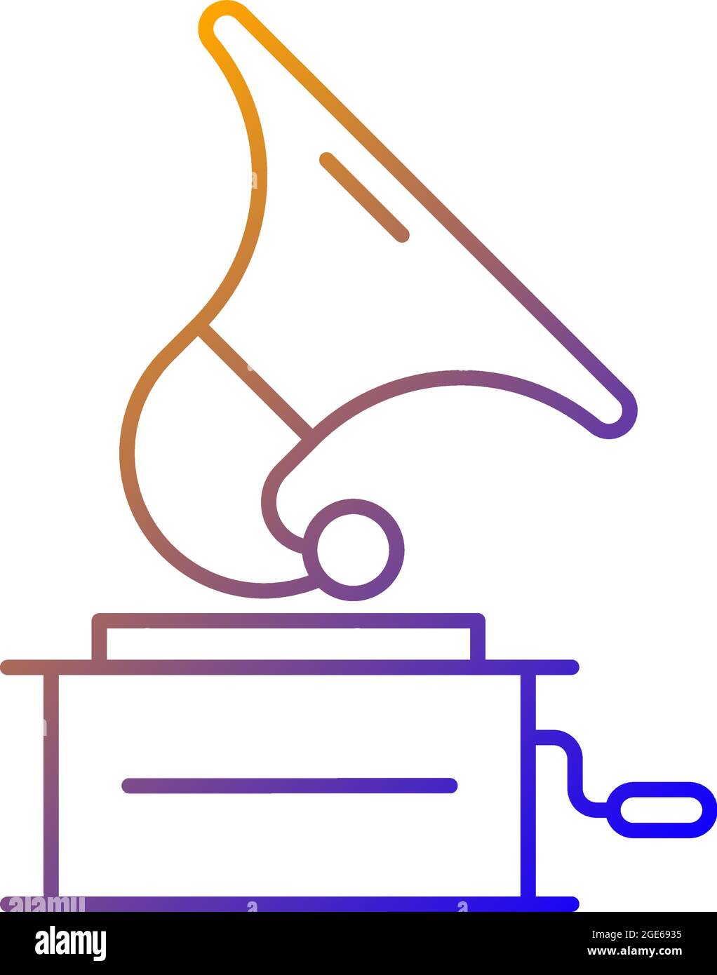 Gramophone gradient linear vector icon Stock Vector