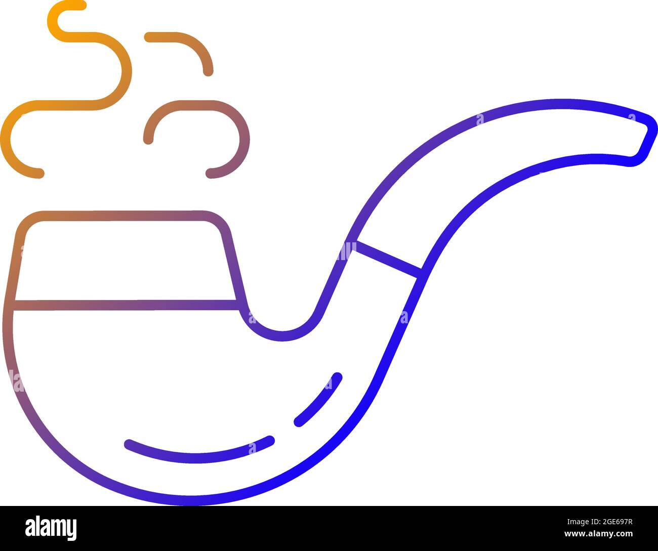 Vintage smoking pipe gradient linear vector icon Stock Vector