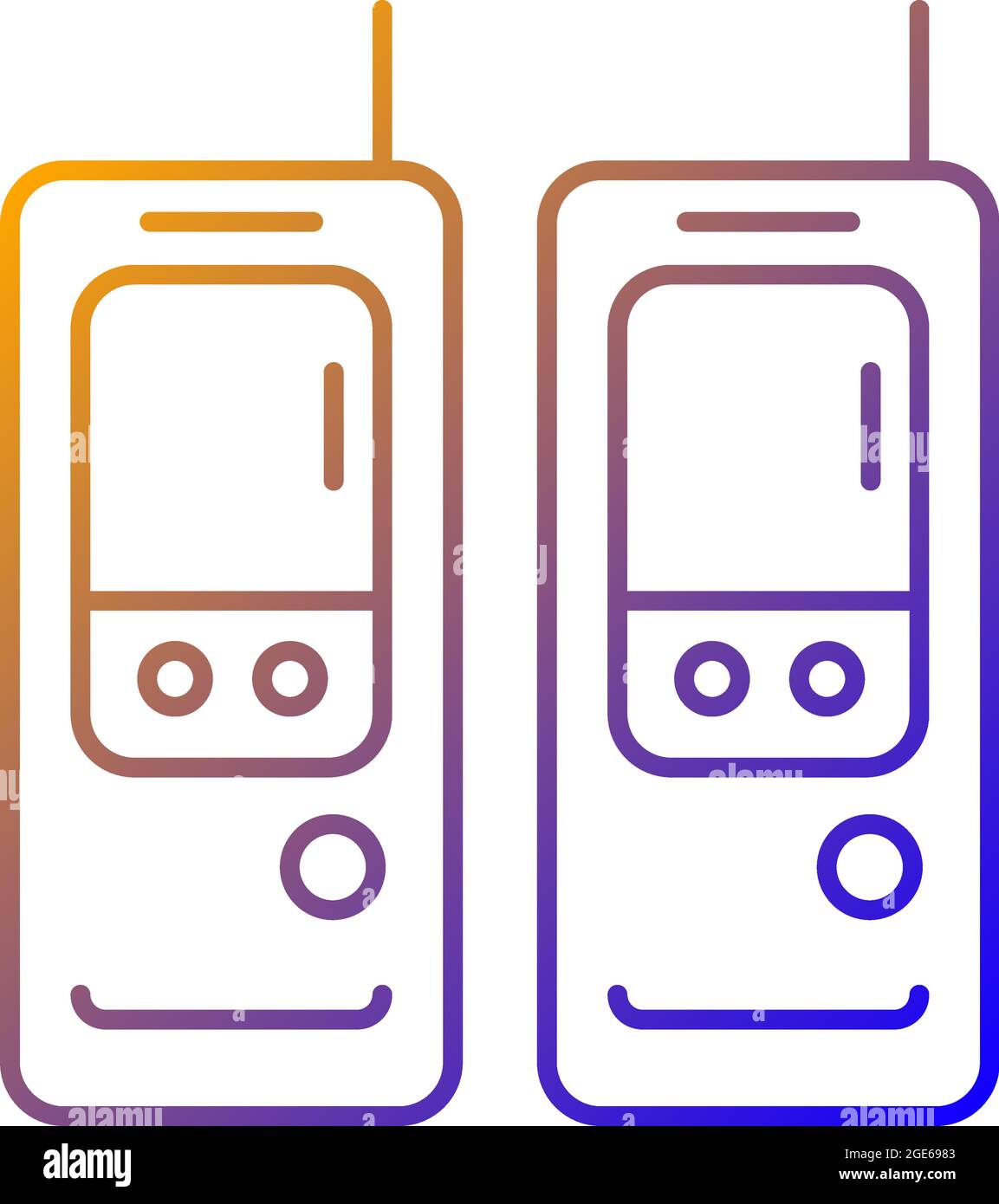 Walkie-talkie gradient linear vector icon Stock Vector