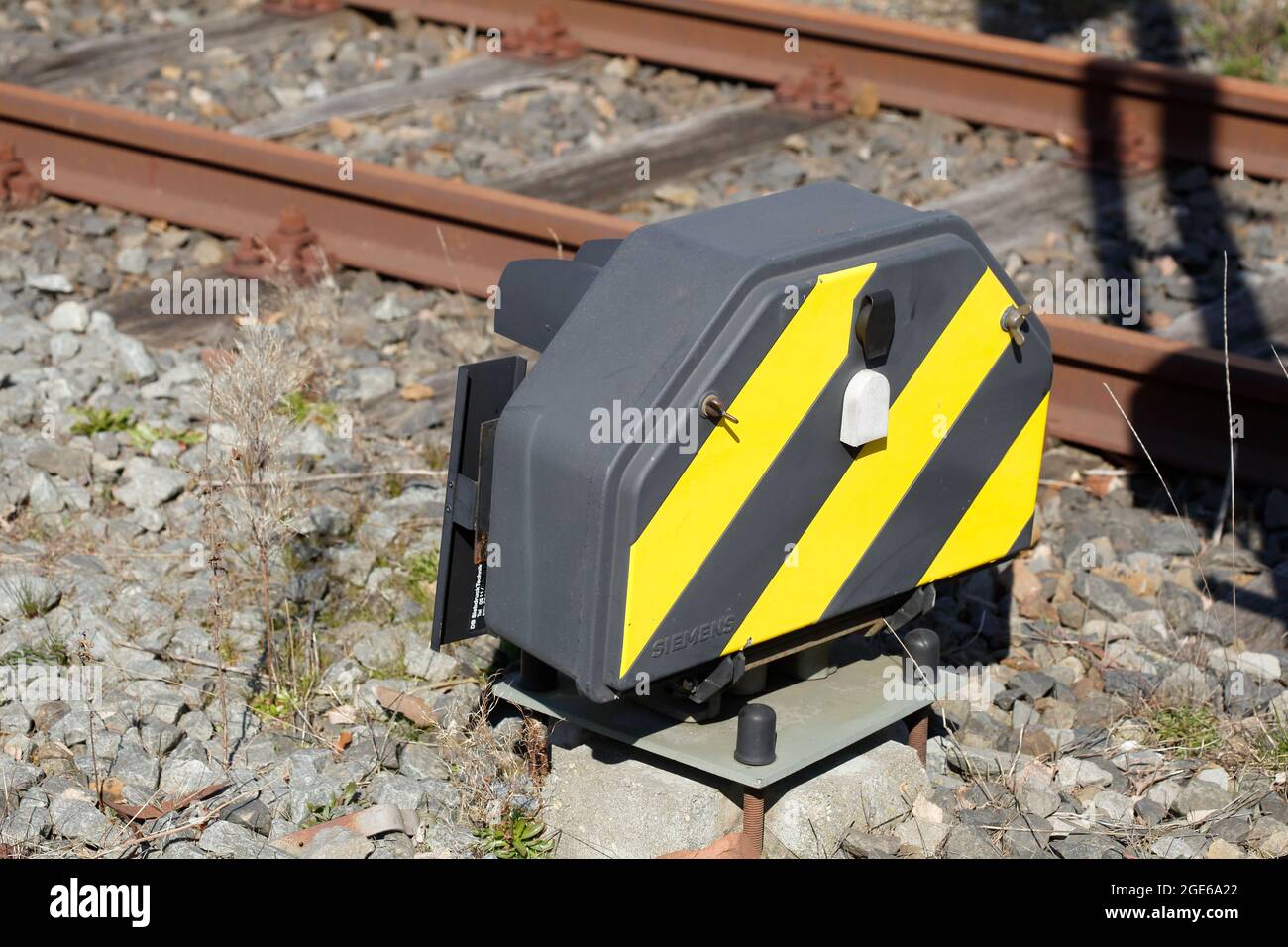 Railroad switch, Germany, Europe Stock Photo