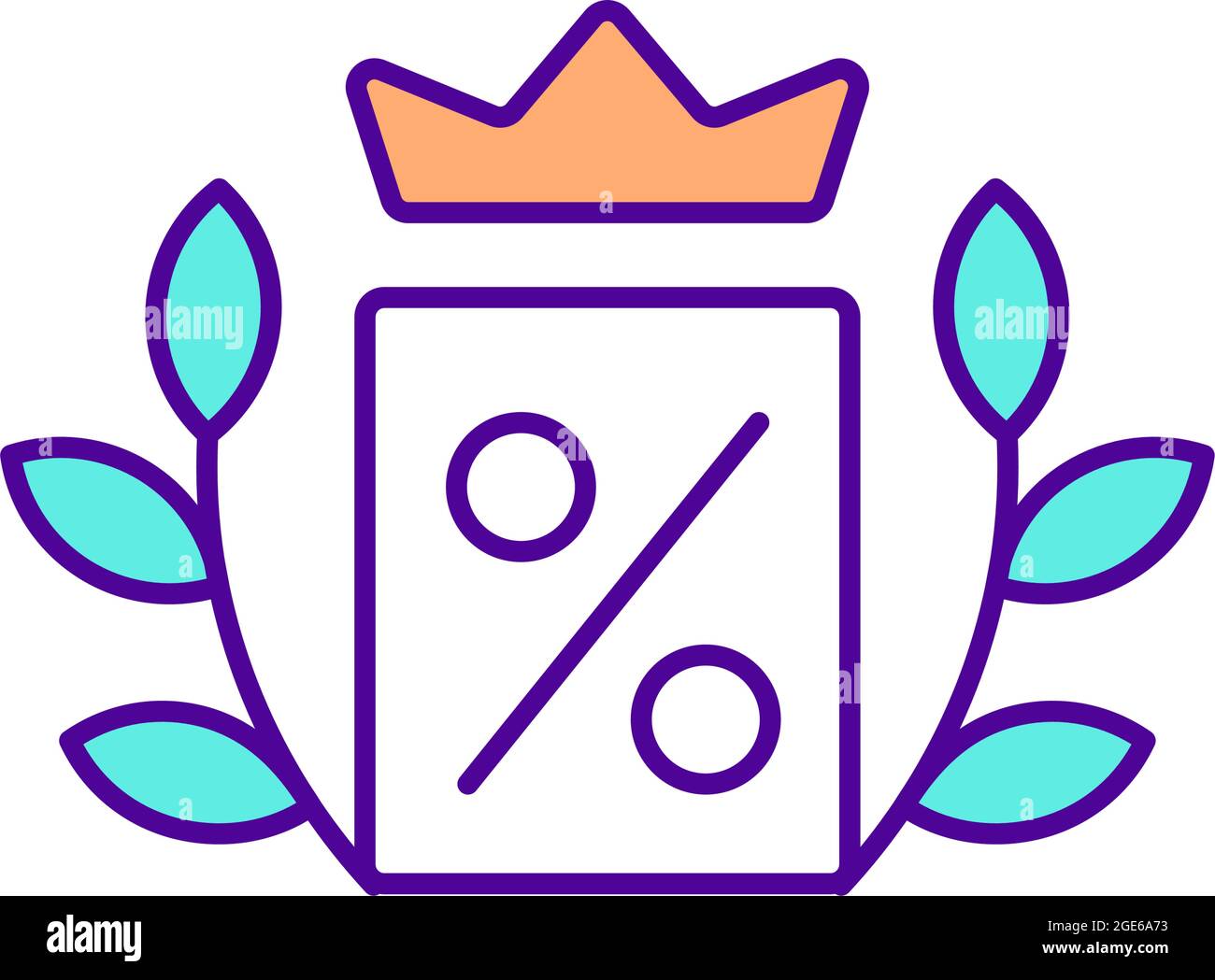 Crown and discount sign RGB color icon Stock Vector Image & Art Alamy