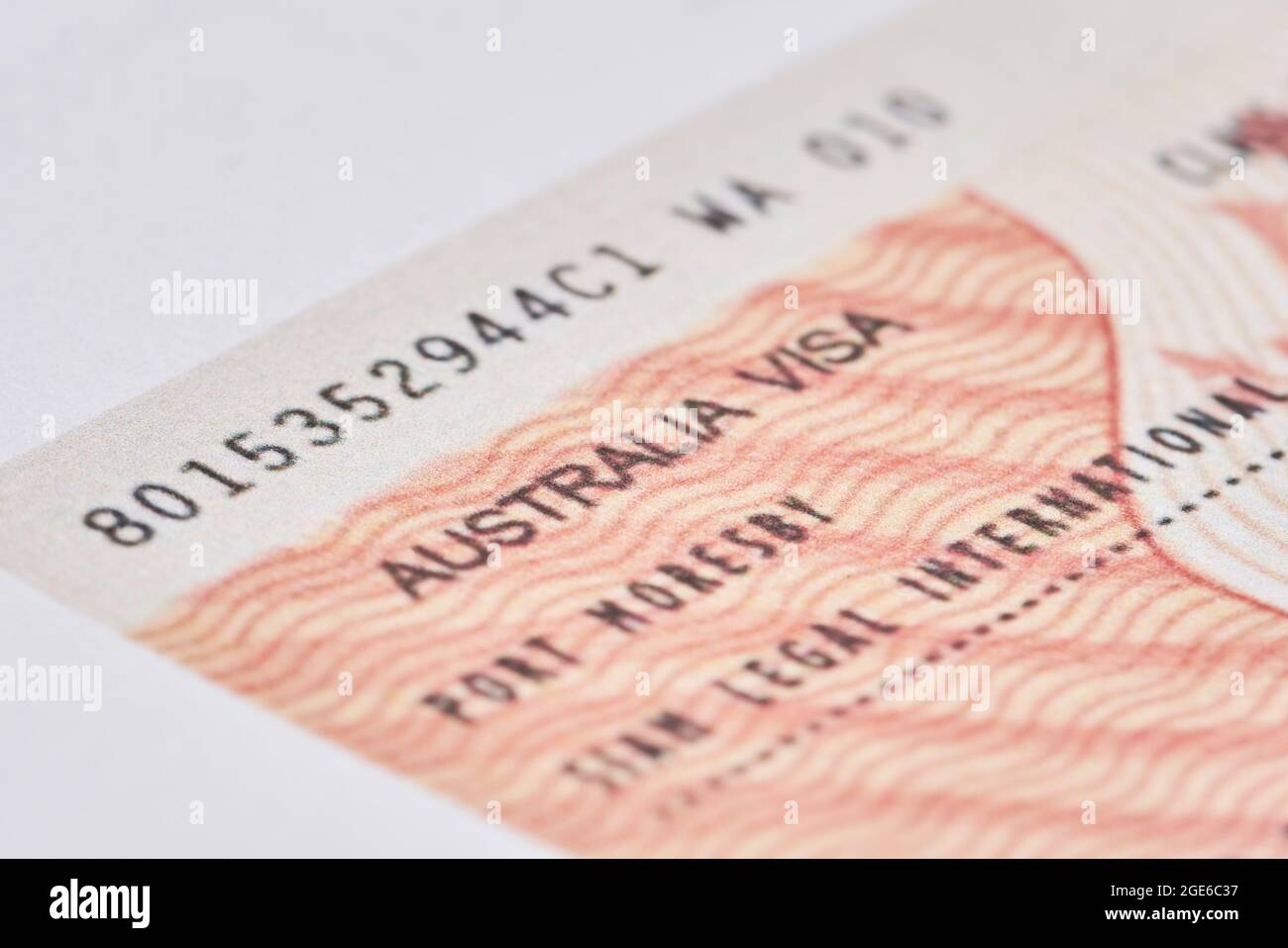 shabby adjektiv Grusom Tashkent, Uzbekistan - 13 August, 2021: Macro shot of Australian visa.  Close-up australian resident immigration visa in passport Stock Photo -  Alamy