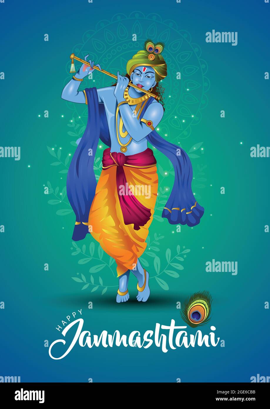 happy janmashtami simple greetings. poster, banner, template. vector