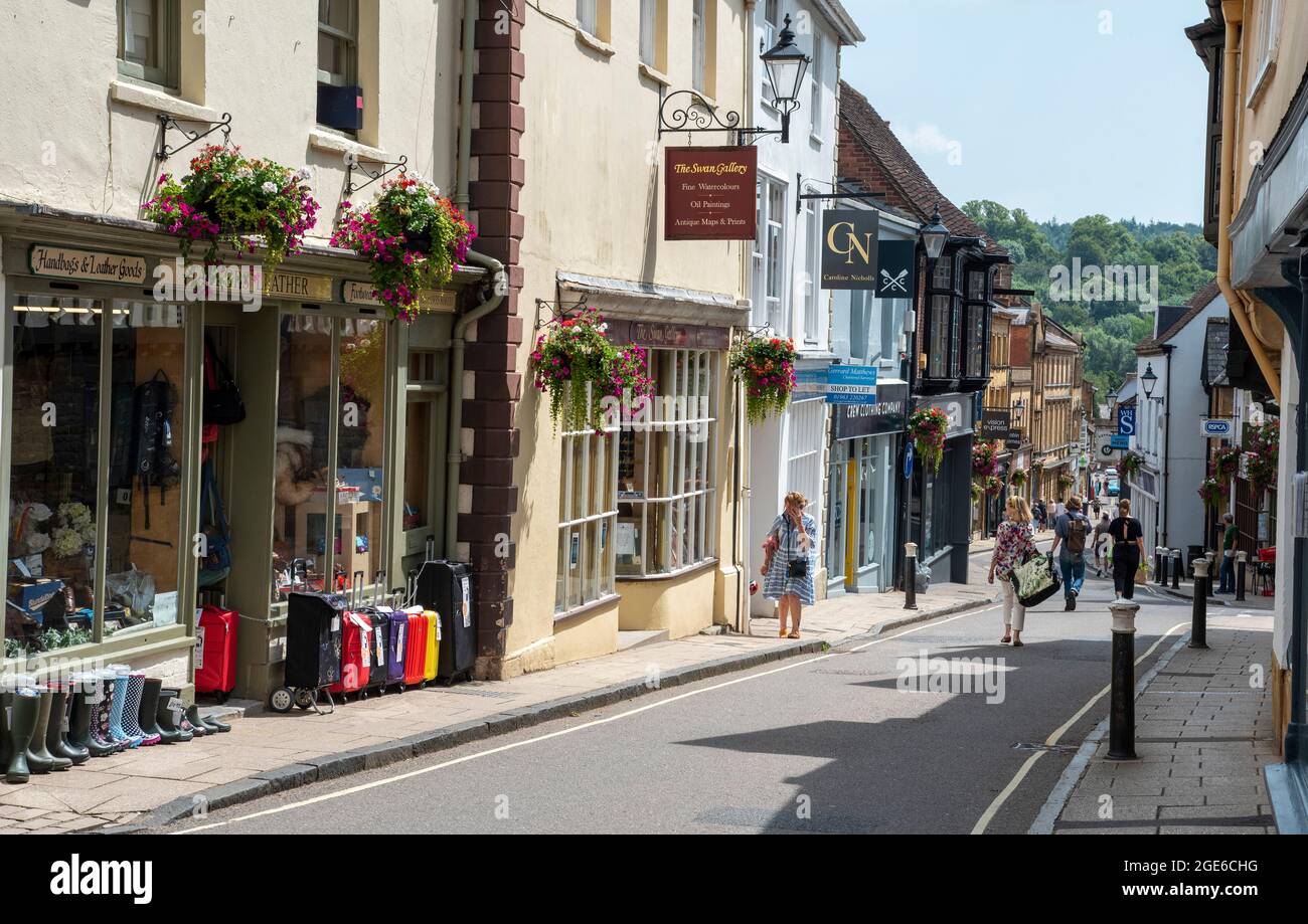 Sherborne, Dorset, England, UK. 2021. Cheap street the main shopping