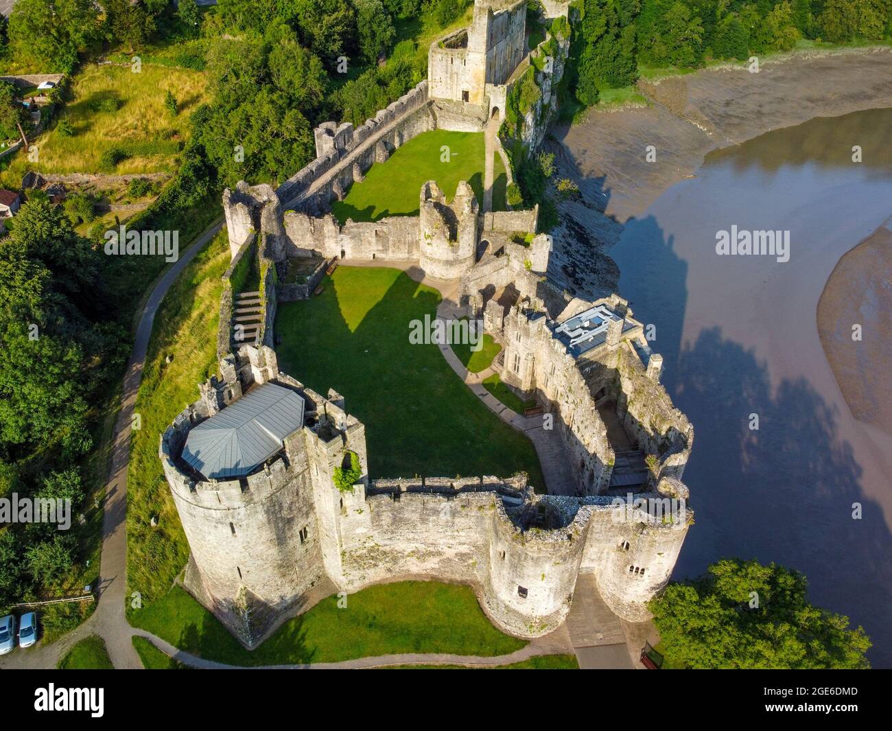 Chepstow's Norman castle in Chepstow, Wales Stock Photo Alamy