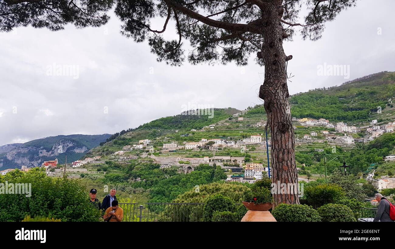 Beautiful view from Duomo Square, Ravello, Amalfi Coast, Italy Stock ...