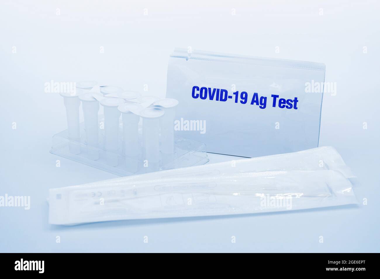 COVID-19 Antigen Test Kit. Stock Photo