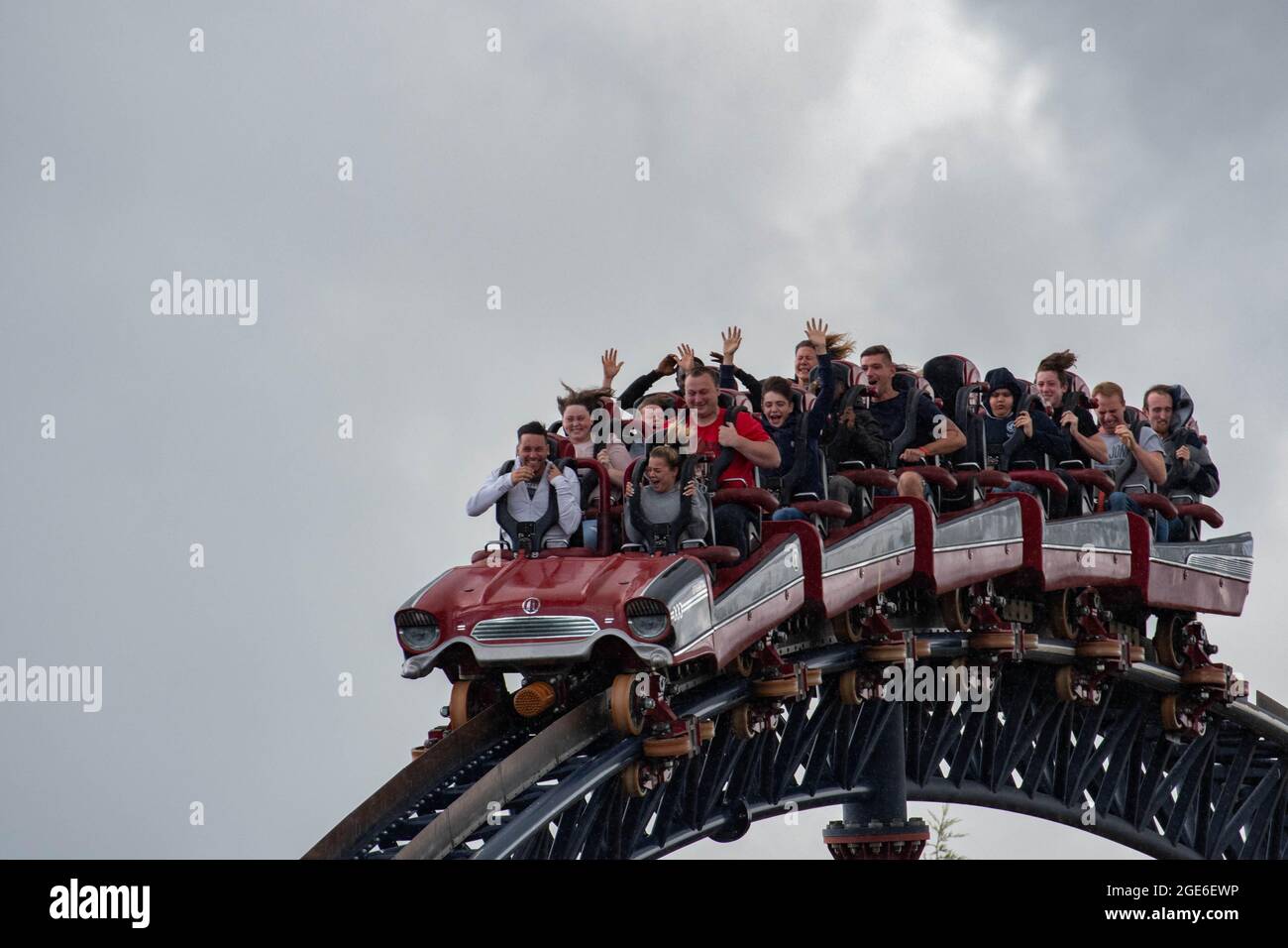 Stealth Launched Rollercoaster Fastest In The Uk 5 Foot Tall At Thorpe Park Theme Park London England Stock Photo Alamy