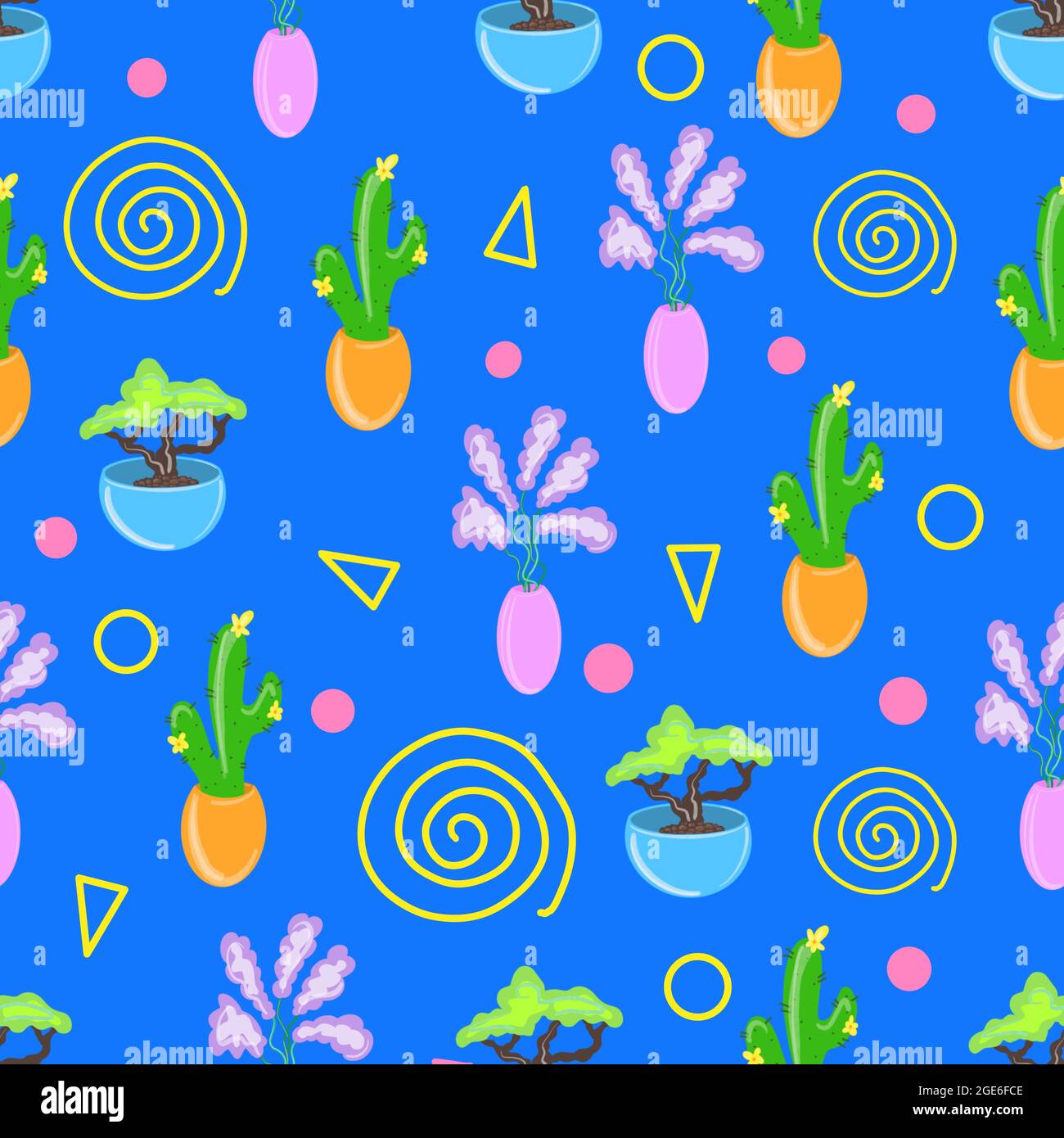 Seamless plants in pots hi-res stock photography and images - Alamy