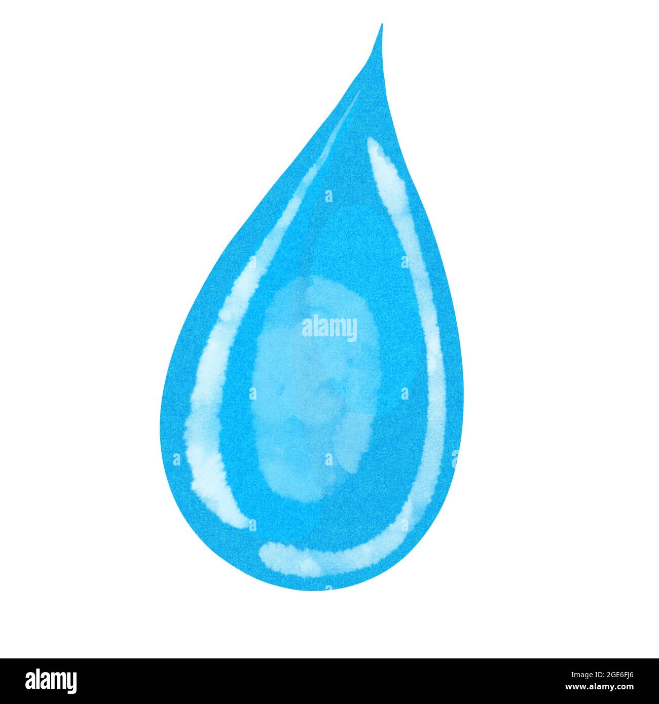 Isolated watercolor water blue drop. White background Stock Photo - Alamy