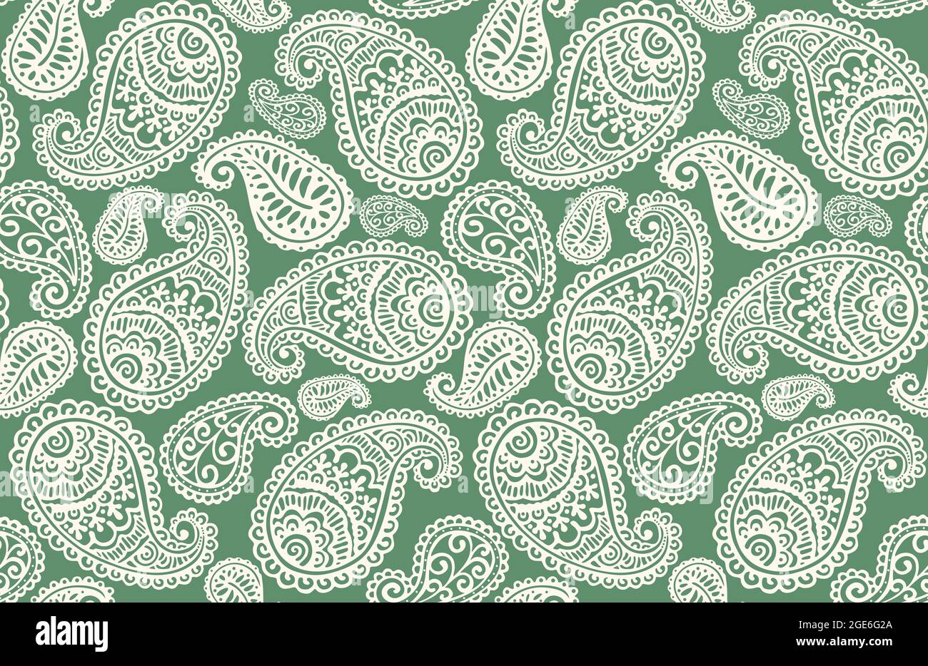 Seamless pattern with Paisley motifs Stock Photo