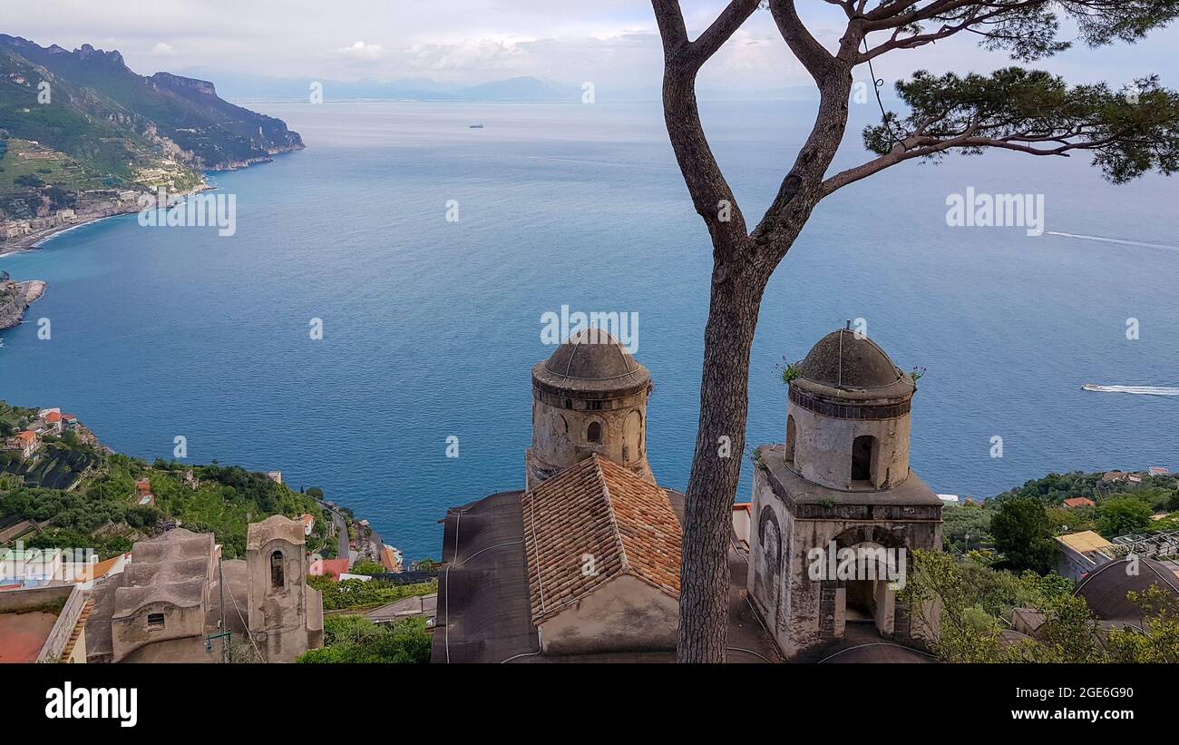 The Church of SS Annunziata from Villa Rufolo, Ravello, Amalfi Coast, Campania, Italy Stock Photo