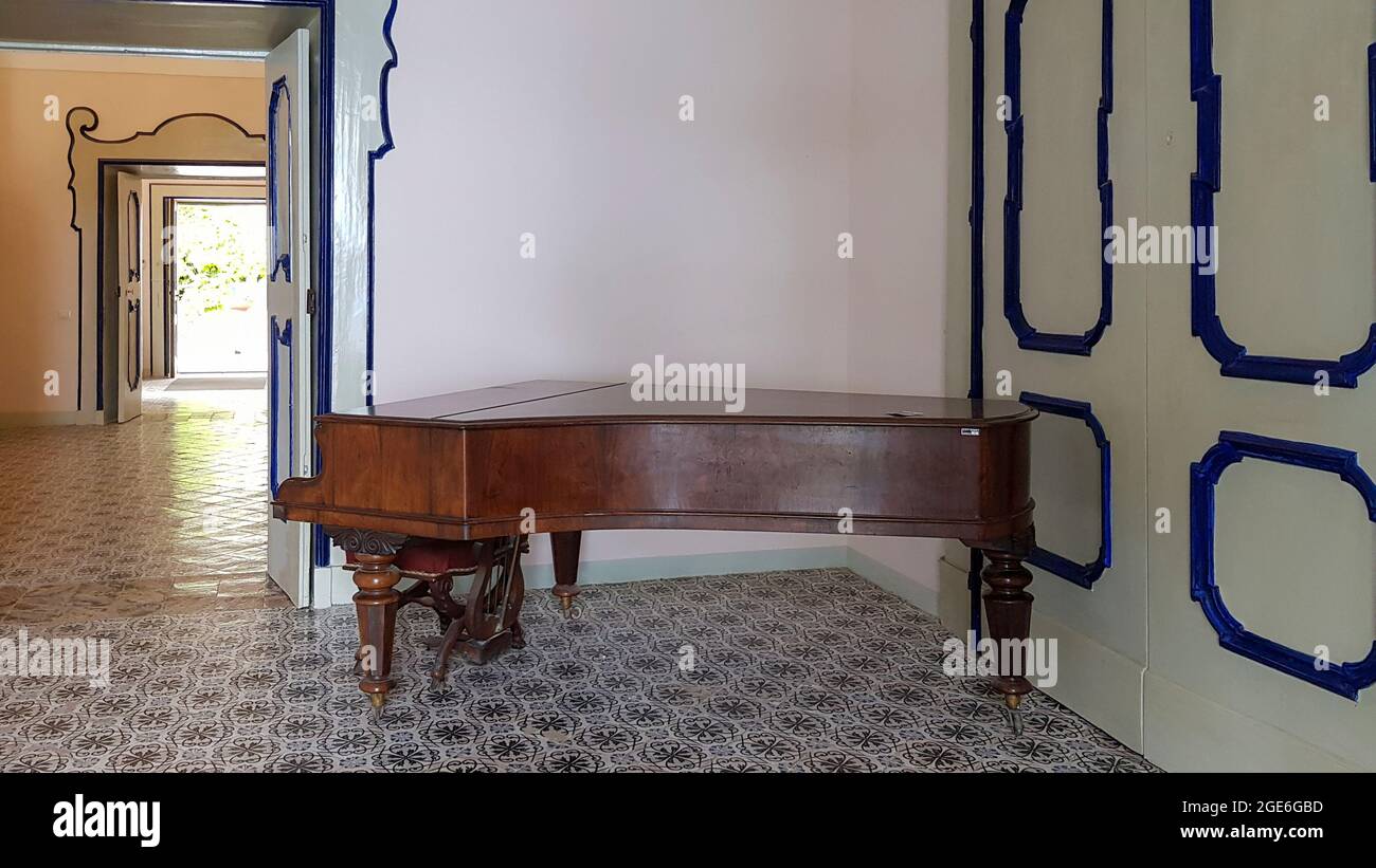 Old piano from Villa Rufolo, Ravello, Amalfi Coast, Campania, Italy Stock Photo