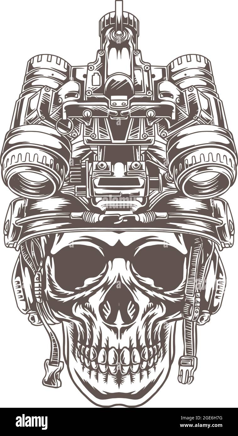 army skull drawing