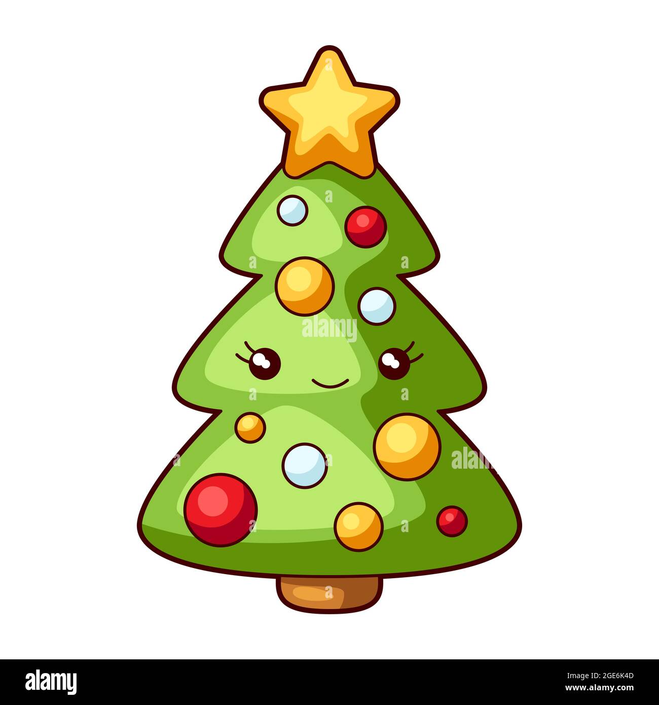 Illustration of fir tree. Sweet Merry Christmas item. Cute symbol ...