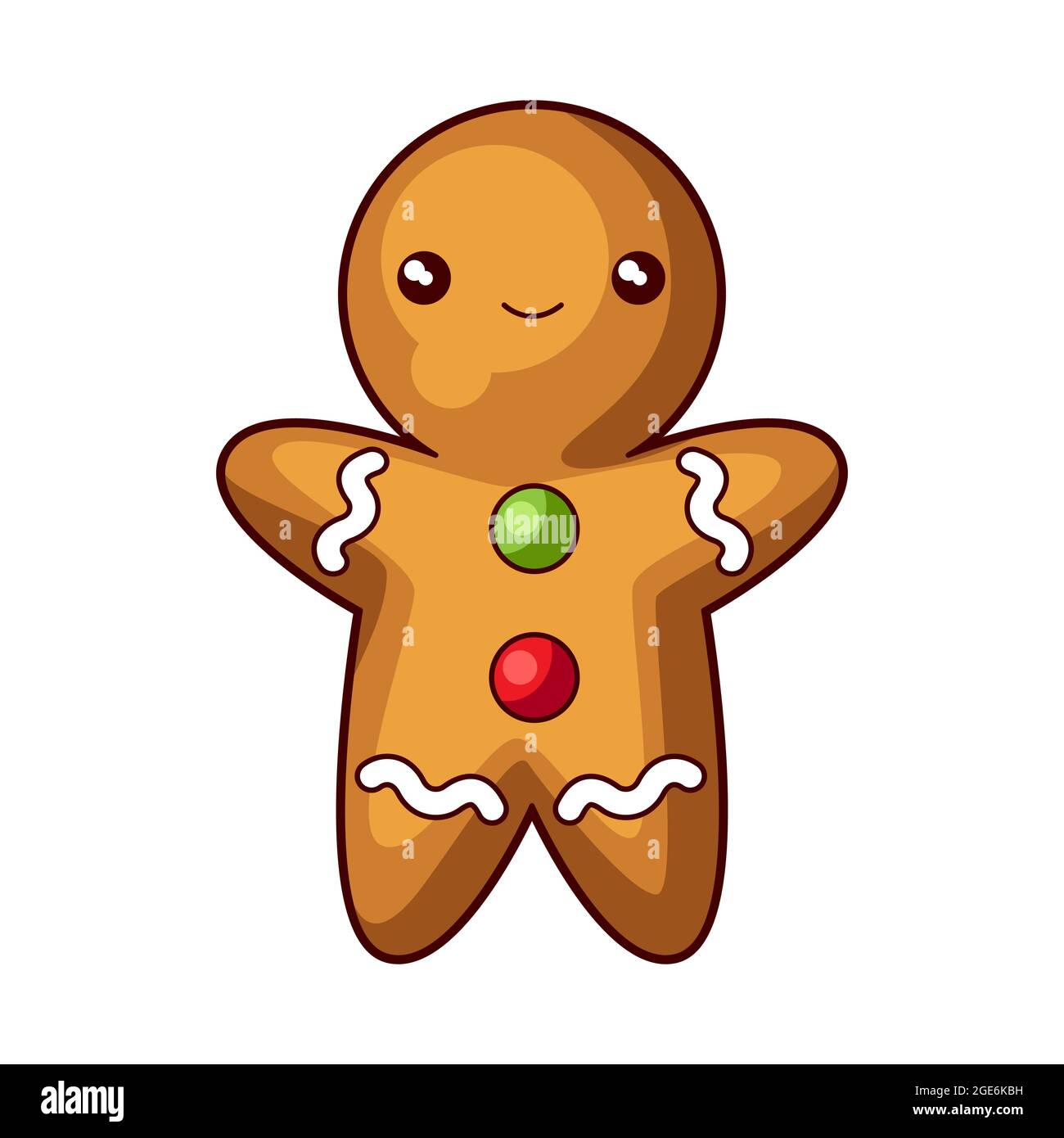 Illustration of gingerbread man. Sweet Merry Christmas item. Cute symbol in  cartoon style Stock Vector Image & Art - Alamy
