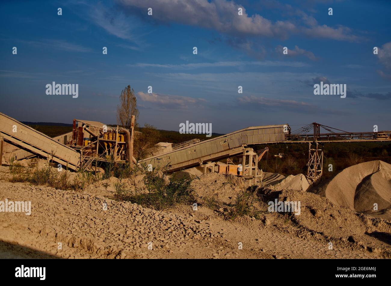 construction geology sand work excavator industry Stock Photo Alamy