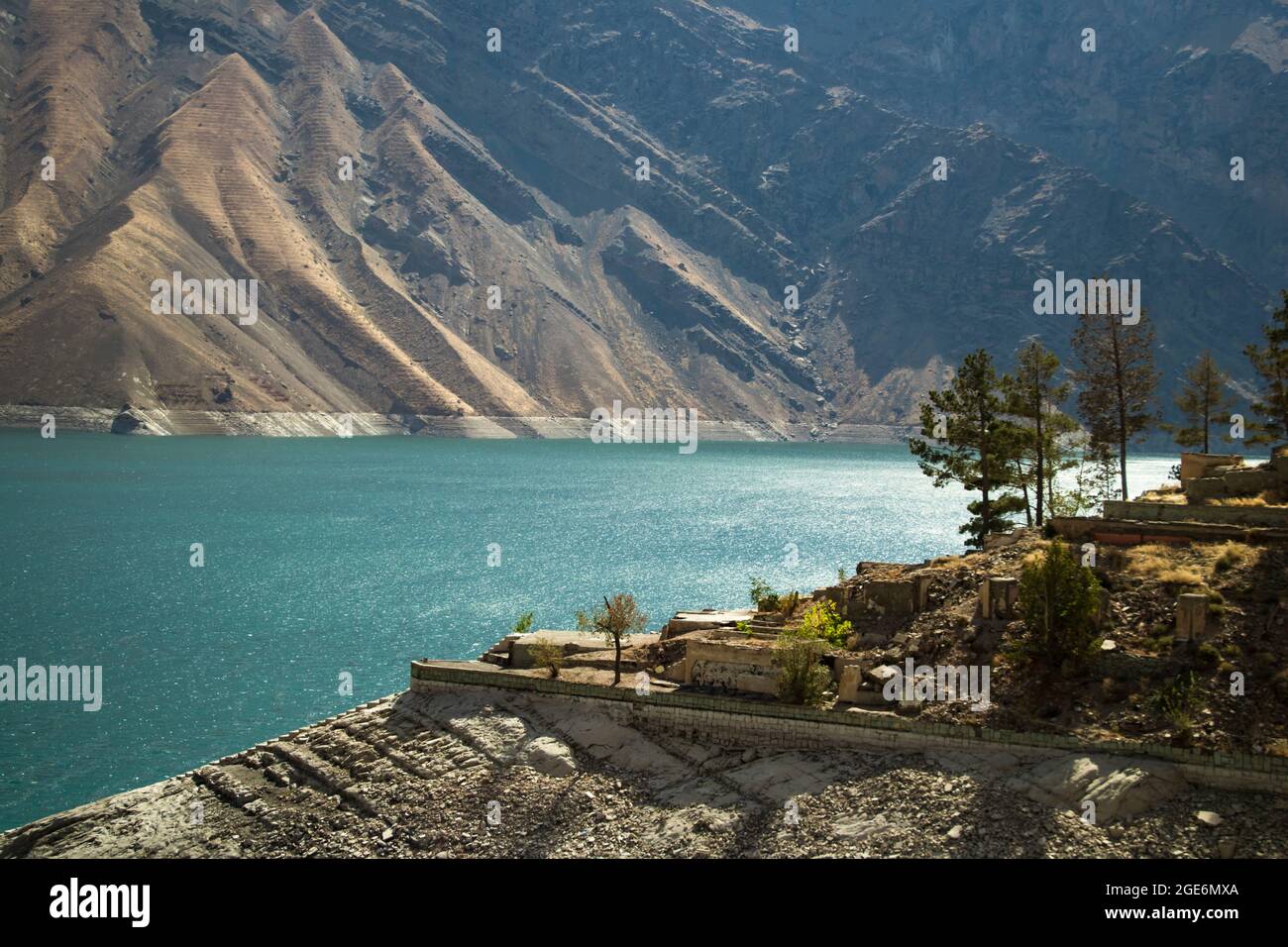 A beautiful view of Karaj Dam on Chalous Road Stock Photo