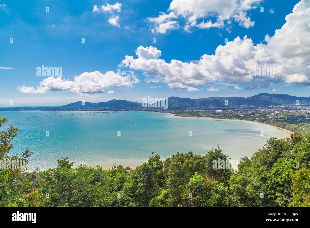 View of phuket beach on khao rang view point. At Phuket, Thailand Stock Photo