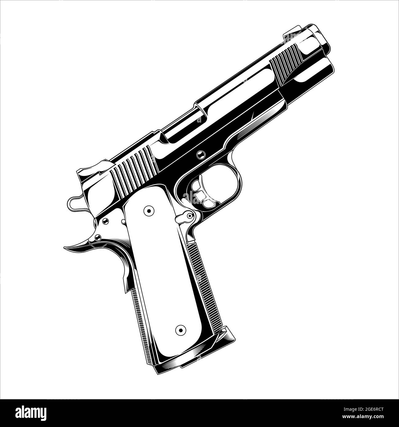 Gun pistol vector vectors Black and White Stock Photos & Images - Alamy
