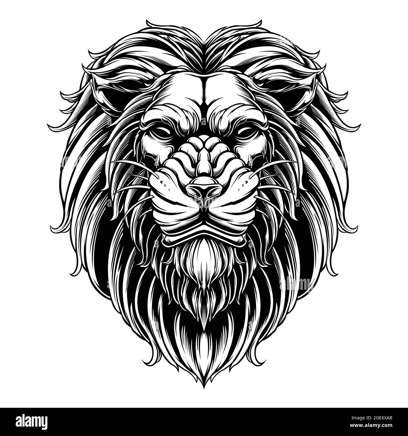 design vector animal head lion Stock Vector