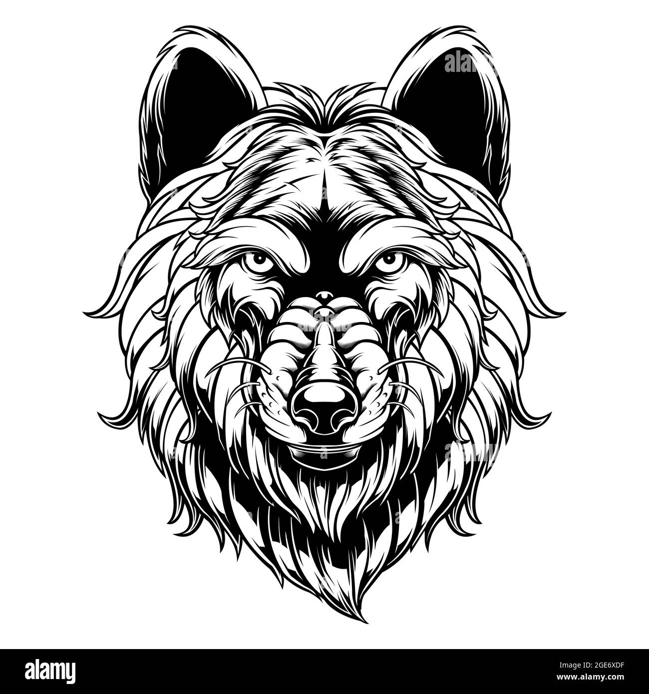 Wolf Head Clip Art Black And White