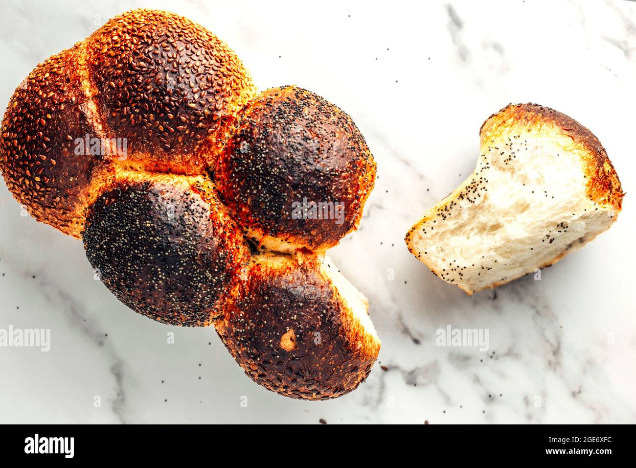 Poppy Seed Plaited White Loaf – FOODPIX WHITE Stock Photo