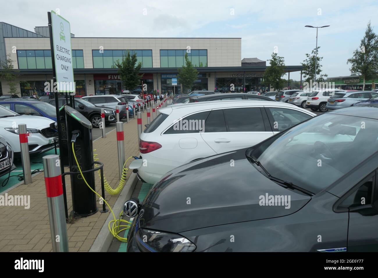 electric car charging points Rushden lakes Northamptonshire UK Stock