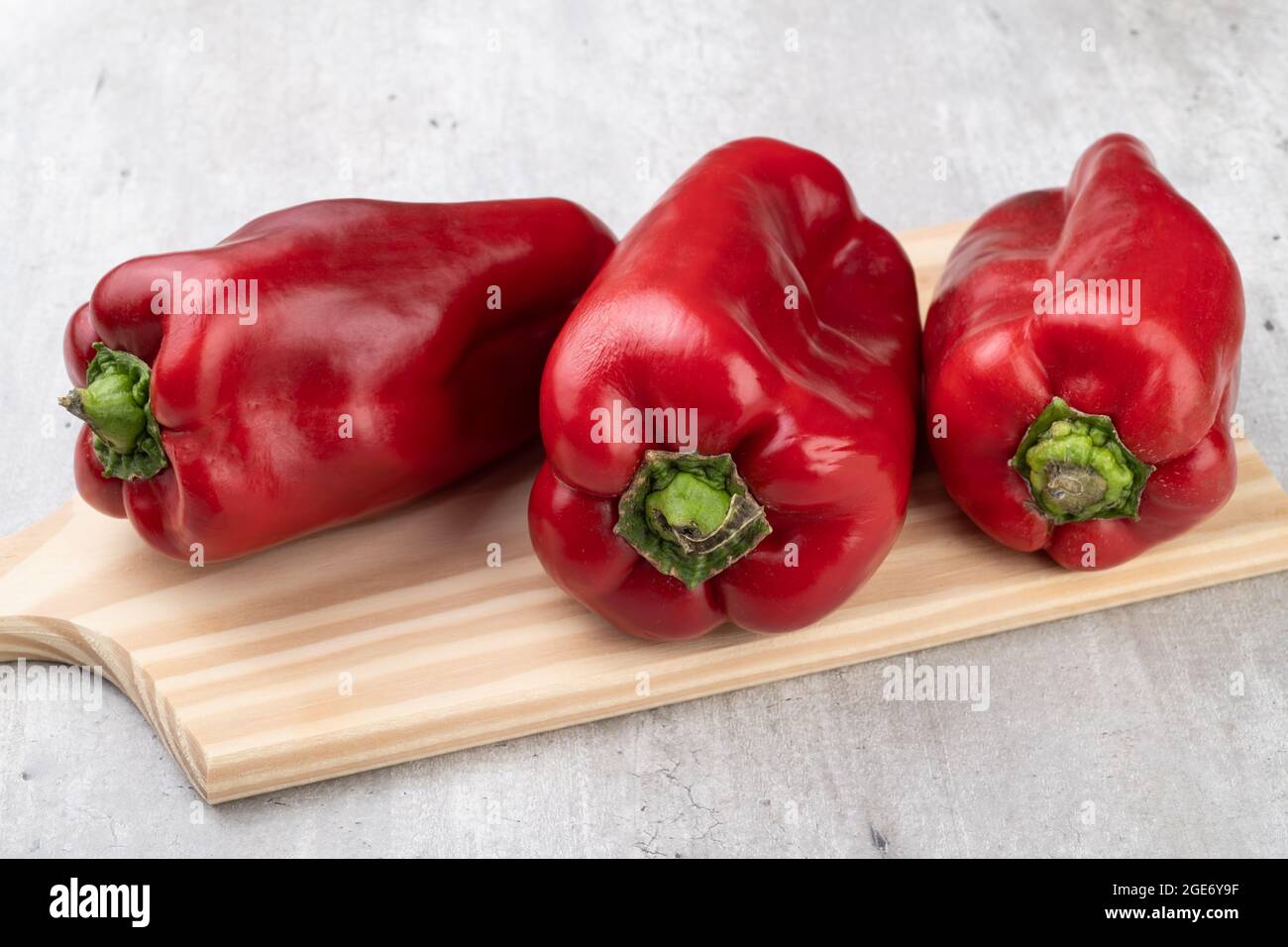 Three red bell peppers hi-res stock photography and images - Alamy