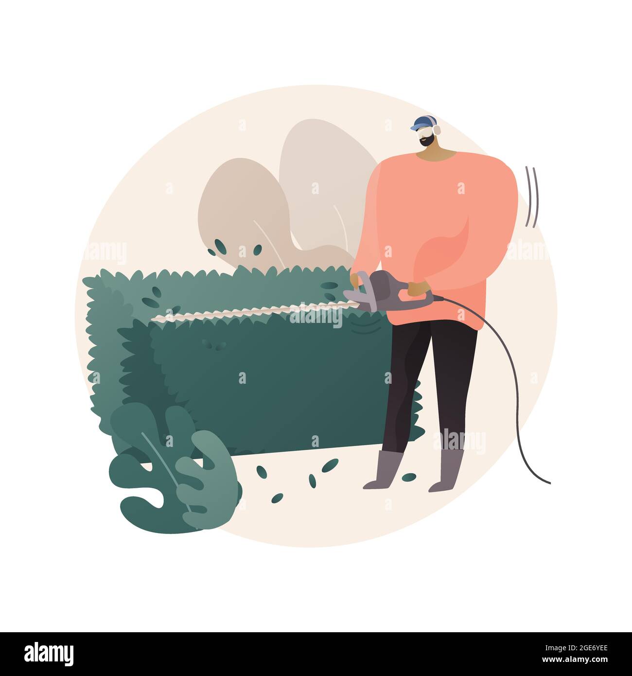 Hedge trimming abstract concept vector illustration Stock Vector Image