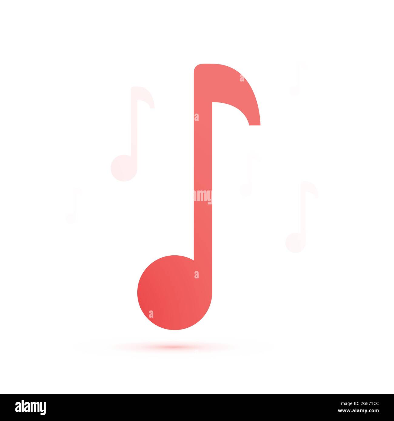 Rose Music Notes Vector isolated on white background illustration Stock Vector