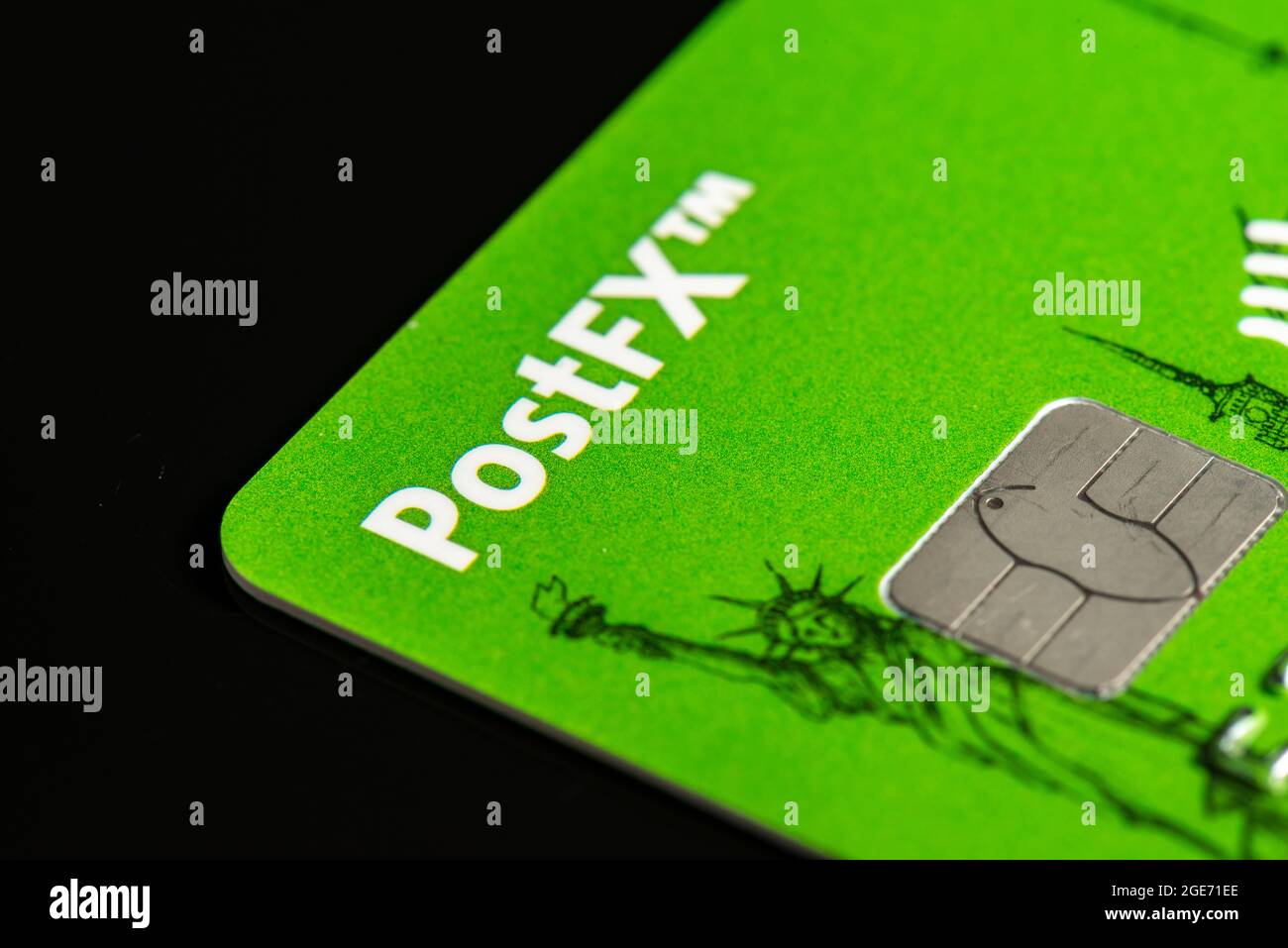 A prepaid multi currency PostFX card issued by An Post or the Irish Post in Ireland Stock Photo