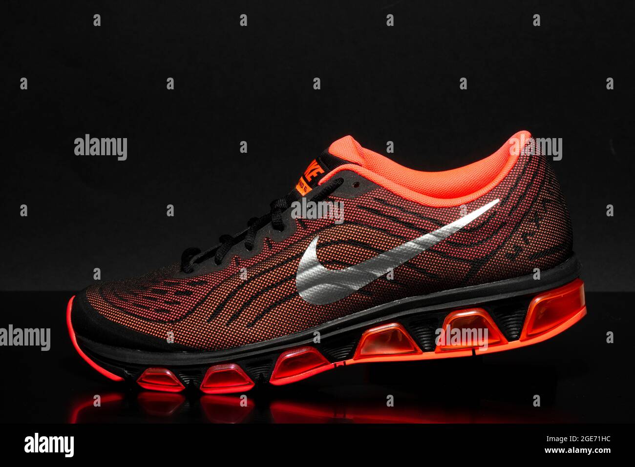 Orange Nike Air Max Tailwind 6 multi-color design men's trainers from 2013  on black Stock Photo - Alamy