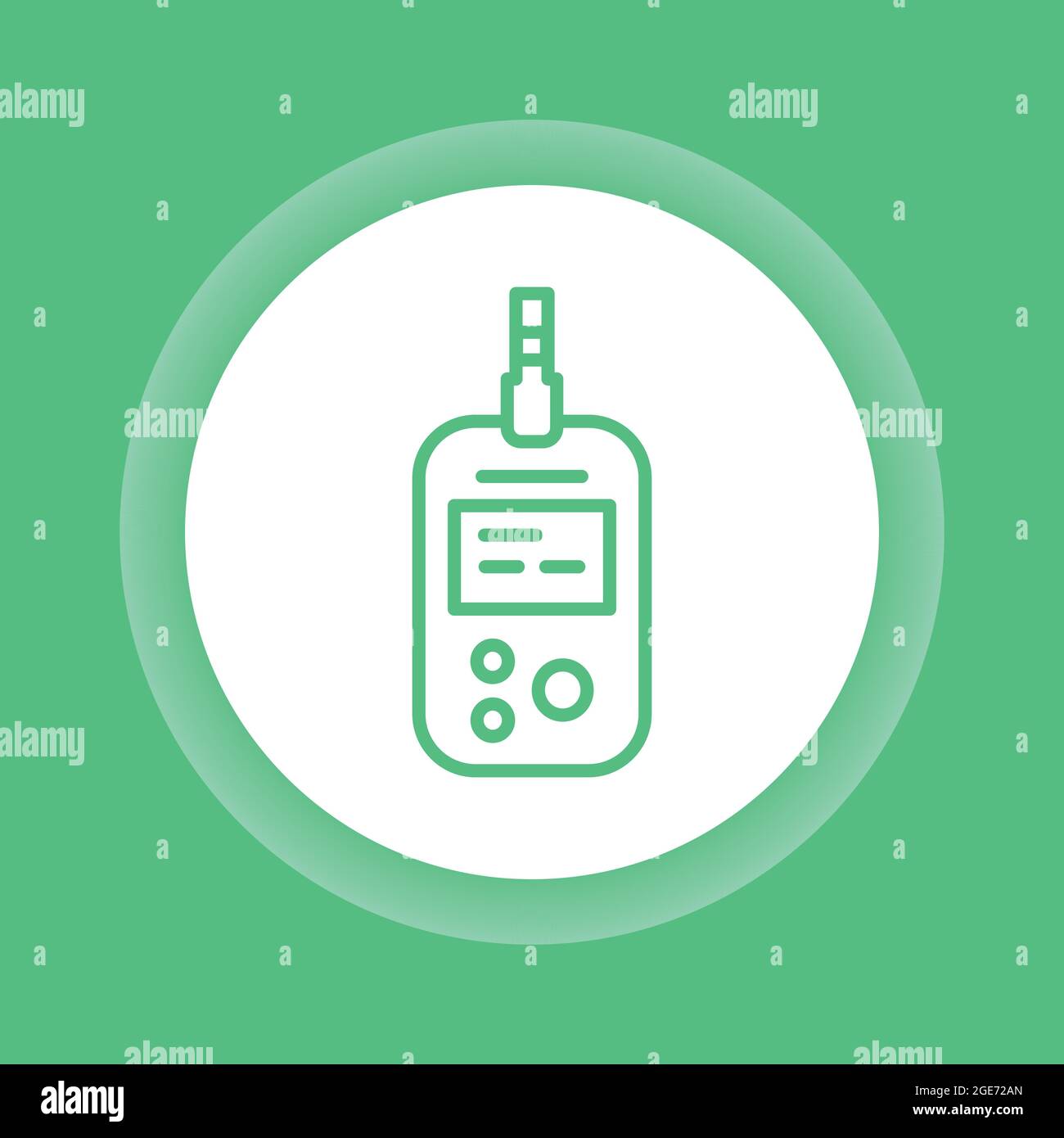 Blood glucose levels test color line icon. Outline pictogram for web