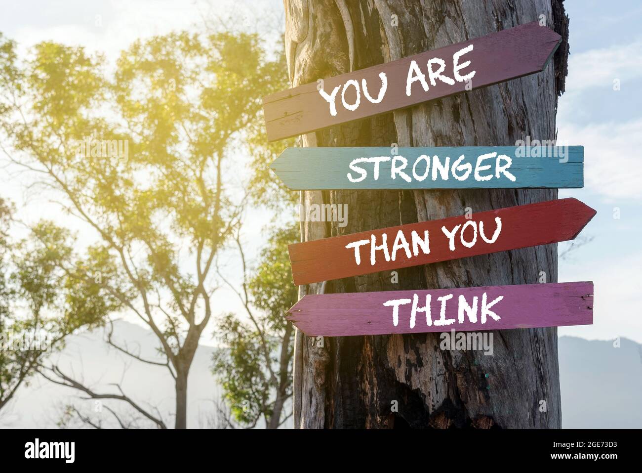 You Are Stronger Than You Think Inspirational Quotes Stock Photo
